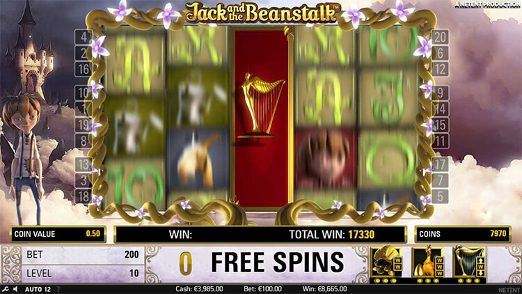 Jack and the Beanstalk フリースピン 金の竪琴