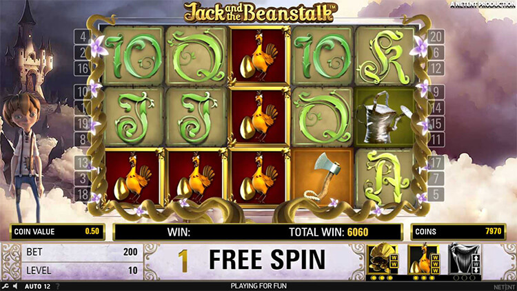 Jack and the Beanstalk フリースピン 金のメンドリ