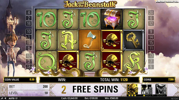 Jack and the Beanstalk フリースピン 金貨の袋