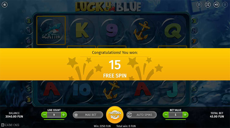 Lucky Blue フリースピンゲット