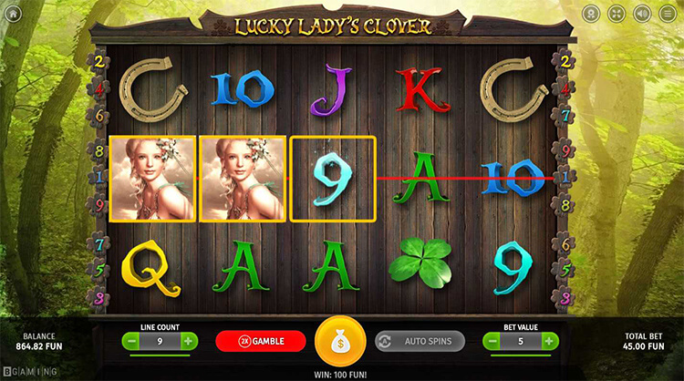 Lucky Lady's Clover ギャンブルボタン