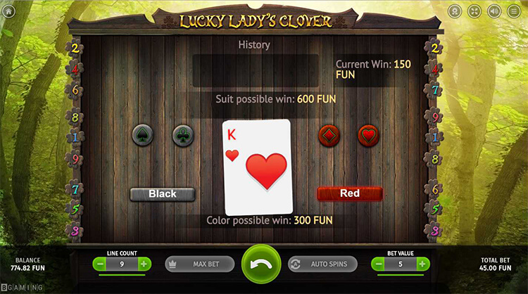 Lucky Lady's Clover ギャンブルラウンド 色を当てる