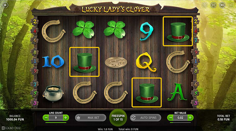 Lucky Lady's Clover スキャッターが3つ揃う