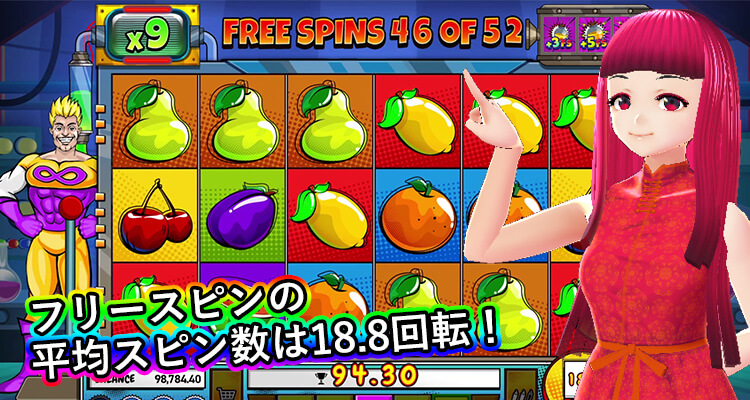 Infinity Hero 平均スピン数データ