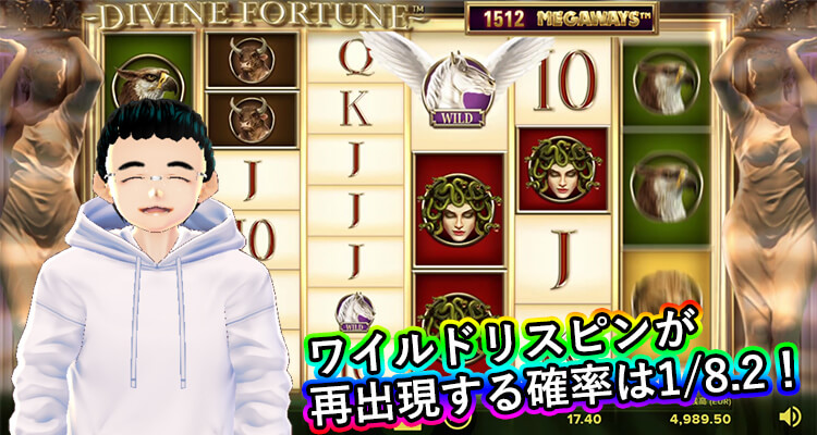 Divine Fortune Megaways ワイルドリスピンが再出現する確率