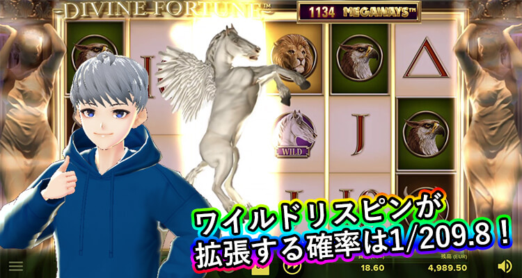 Divine Fortune Megaways ワイルドリスピンが拡張する確率