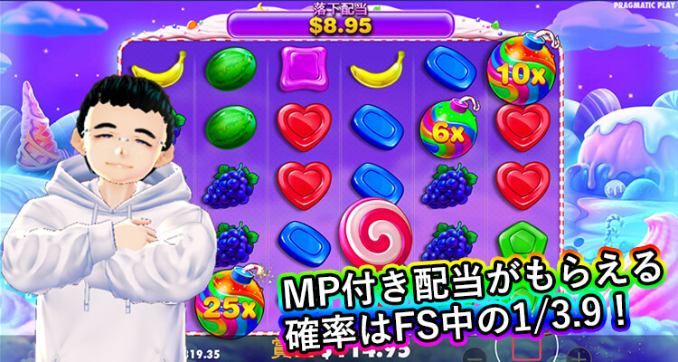 Sweet Bonanzaのマルチプライヤー付き配当