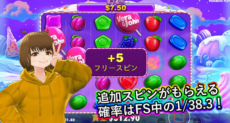 Sweet Bonanza ベラジョン版 追加スピン
