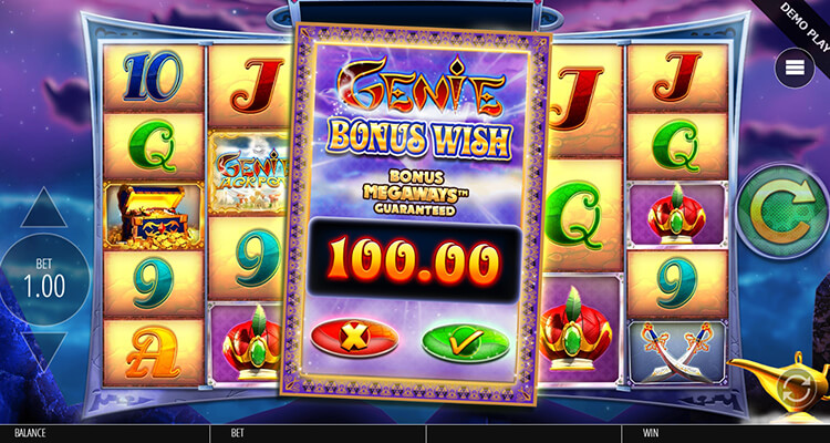 Genie Jackpots Megaways BUY機能によるFS購入