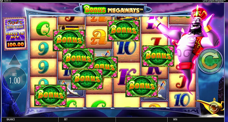 Genie Jackpots Megaways ボーナスメガウェイズ