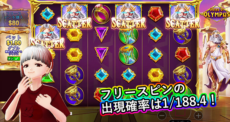Gates of Olympus フリースピン出現確率