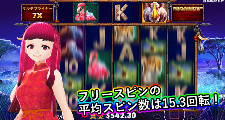 Great Rhino Megawaysの平均スピン数