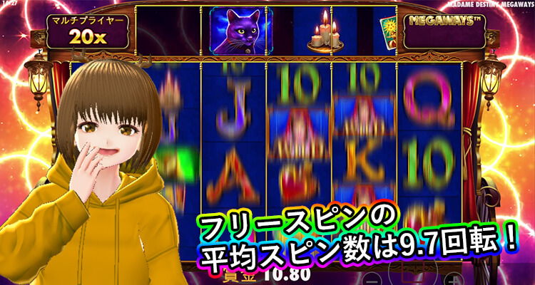 Madame Destiny Megaways 平均スピン数