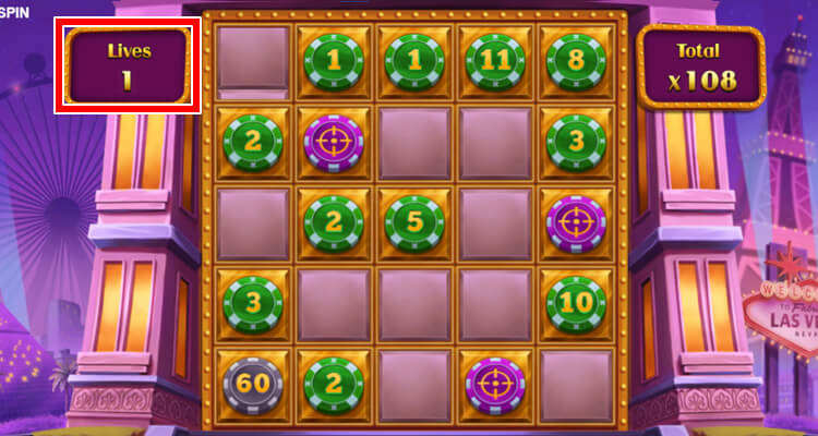 ボーナスゲーム中はチップが止まるまで継続！倍率がそのまま配当に！