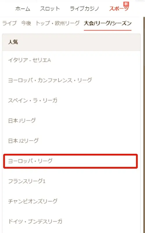 遊雅堂のヨーロッパリーグ賭け方