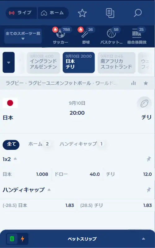 試合ごとの勝敗を予想する賭け方