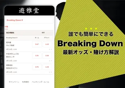 遊雅堂でブレイキングダウン18.5に賭ける | 最新オッズやボーナス情報