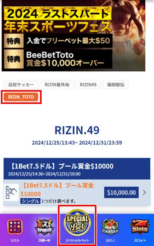 BeeBet Toto（ビーベット・トト）の賭け方