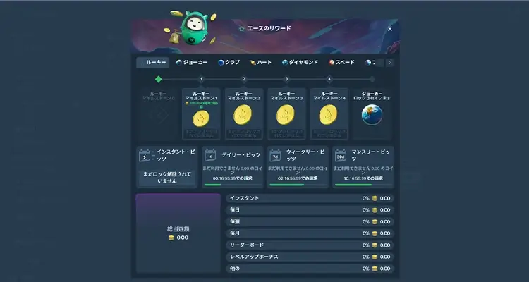 「VIPリワード・プログラム」でレベルに応じたお得な特典をゲット！